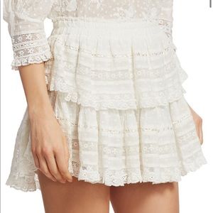 LoveShackFancy white ruffle skirt - like new. Size S
